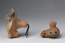 Kriegerpfeife, Frühe Zwischenzeit,  Moche IV, ca. 450 bis 550 n. Chr., Peru, Moche, Größe: H: 7,5 cm (H: 3.0 inch), ID: 3050622 - 3/5