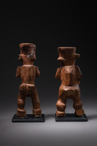Pair of magical figures, D. R. Congo, Dengese, Size: H: 17,5 cm & 19 cm (H: 6.9 inch & 7.5 inch), ID: 3050464 - 4/4