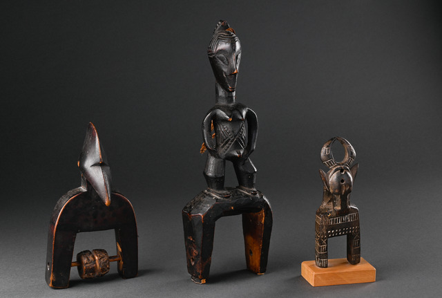 Three heddle pulleys, Côte d'Ivoire, ID: 3051020