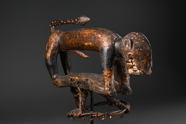 Leopard dance crest, Nigeria, Ijaw / Ijebu, Size: H: 25 cm (H: 9.8 inch), ID: 3050931