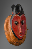 Horned mask "konon buene" (Guro) / "boli glè kplè kplè" (Wan), Côte d'Ivoire, Guro / Wan, Size: H: 35,5 cm (H: 14.0 inch), ID: 3050916 - 2/4