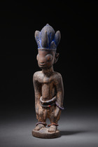 Male twin figure "ere ibeji", Nigeria, Yoruba, Oyo, Shaki, Size: H: 26,5 cm (H: 10.4 inch), ID: 3050923 - 5/6