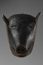 Pig mask, Angola / Zambia, Chokwe, Size: H: 26,5 cm T: 24 cm (H: 10.4 inch T: 9.4 inch), ID: 3050915 - 2/4