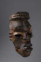 Anthropomorphic face mask "idiok ekpo", Nigéria, Ibibio, Taille: H: 28,5 cm, ID: 3050904 - 4/4