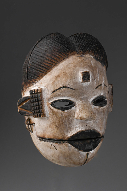 Face mask with articulated lower jaw "elu" ('spirit'), Nigéria, Ogoni, Taille: H: 18,5 cm, ID: 3050912