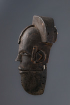 Gesichtsmaske mit Klappkiefer "elu" ("Geist"), Nigeria, Ogoni, Größe: H: 22 cm (H: 8.7 inch), ID: 3050932 - 3/4