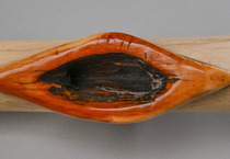 Fragment of a transverse horn or trumpet (“olifant”), D. R. Congo, Songye-Tetela, Size: H: 21 cm (H: 8.3 inch), ID: 3050959 - 9/9