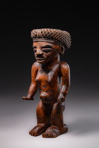 Standing female figure, D. R. Congo, Chokwe, Size: H: 31 cm (H: 12.2 inch), ID: 3052066 - 3/6