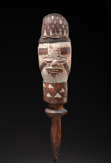 Head sculpture of the "dyo" snake cult, D. R. Congo, Kuyu, Size: H: 56,5 cm (H: 22.2 inch), ID: 3052064