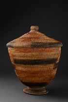 Deckelkorb, D. R. Kongo, Chokwe / Lunda Grenzgebiet, Größe: H: 32 cm D: 25 cm (H: 12.6 inch D: 9.8 inch), ID: 3051394 - 2/10