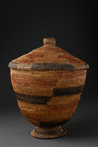Deckelkorb, D. R. Kongo, Chokwe / Lunda Grenzgebiet, Größe: H: 32 cm D: 25 cm (H: 12.6 inch D: 9.8 inch), ID: 3051394 - 5/10