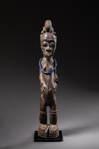 Stehende weibliche Figur "blolo bla", Côte d'Ivoire, Baule, Größe: H. 41 cm (H. 16.1 inch), ID: 3052040 - 2/5