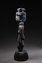 Janusköpfiger Tanzaufsatz, Nigeria, Urhobo, Größe: H: 69 cm (H: 27.2 inch), ID: 3052036 - 3/4