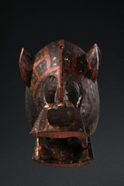Zoomorphic helmet mask, probably "korobla", Côte d'Ivoire, Senufo, Size: H: 30 cm (H: 11.8 inch), ID: 3051609 - 2/6