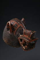 Zoomorphic helmet mask, probably "korobla", Côte d'Ivoire, Senufo, Size: H: 30 cm (H: 11.8 inch), ID: 3051609 - 4/6