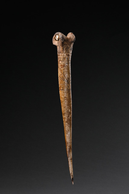 Bone dagger, Papua New Guinea - Sepik, Size: L: 40 cm (L: 15.7 inch), ID: 3051649