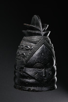 Masque casque "sowei" ("ndoli jowei" / "nòwo"), Sierra Leone, Mendé, Taille: H: 36,5 cm (H: 14.4 inch), ID: 3051678 - 2/6