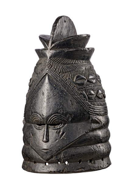 Masque casque "sowei" ("ndoli jowei" / "nòwo"), Sierra Leone, Mendé, Taille: H: 36,5 cm (H: 14.4 inch), ID: 3051678
