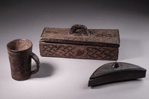 Two lidded containers and drinking cup, D. R. Congo, Kuba, ID: 3051715 - 3/5
