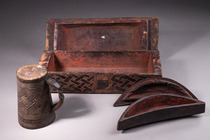 Two lidded containers and drinking cup, D. R. Congo, Kuba, ID: 3051715 - 5/5