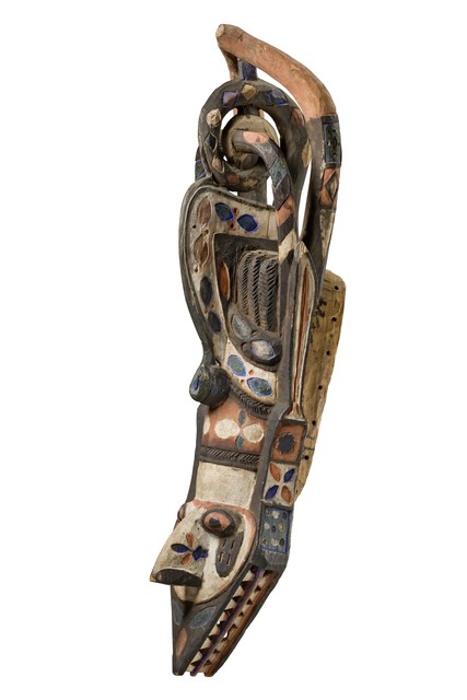 Coiffe anthropozoomorphe "banda" ou "kumbaruba", Guinée, Nalu (Baga), Taille: L: 120 cm (L: 47.2 inch), ID: 3052061