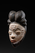 Schöne weibliche Gesichtsmaske "okuyi" oder "mukuyi", Gabun, Punu, Größe: H: 28,5 cm (H: 11.2 inch), ID: 3052075 - 3/5