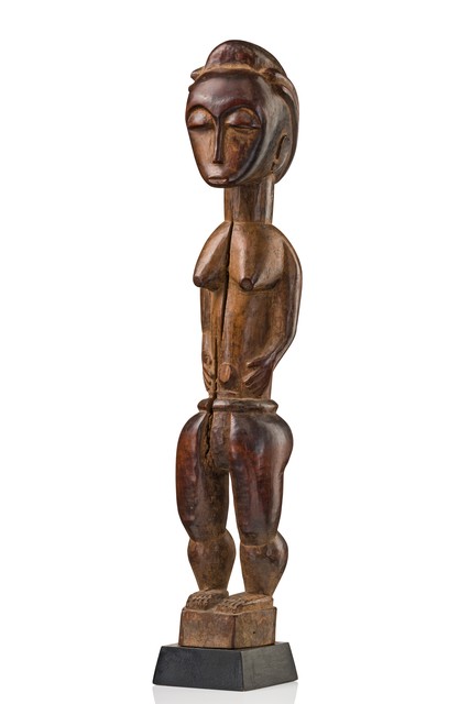 Figure d'ancêtre féminine "blolo bla", Côte d'Ivoire, Baoulé, Taille: H: 52,5 cm (H: 20.7 inch), ID: 3052084