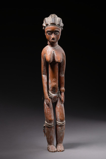 Standing female figure, Côte d'Ivoire, Baoulé, Taille: H: 44 cm, ID: 3052081