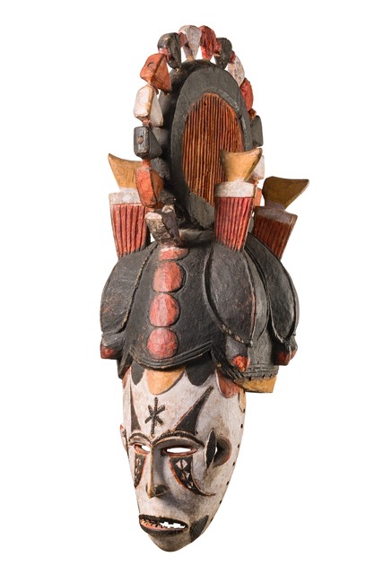 Masque d'esprit de jeune fille "agbogho mmwo", Nigéria, Igbo, Taille: H: 59 cm (H: 23.2 inch), ID: 3052058