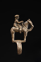 Ring with equestrian figure, Mali, Dogon, Size: H: 7 cm D: 2 cm (H: 2.8 inch D: 0.8 inch), ID: 3052098 - 3/4