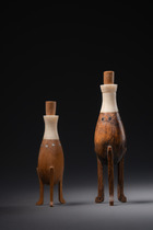 Two snuff containers with stopper, Kenya, Kamba, Size: H: 11,8 cm & 15,5 cm (H: 4.6 inch & 6.1 inch), ID: 3052042 - 3/4