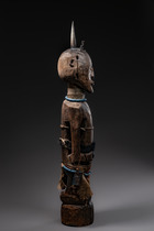 Anthropomorphic power figure "nkishi" (pl. "mankishi"), D. R. Congo, Songye, Size: H: 87,5 cm 100 cm (with horn) (H: 34.4 inch 39.4 inch (with horn)), ID: 3052055 - 4/6