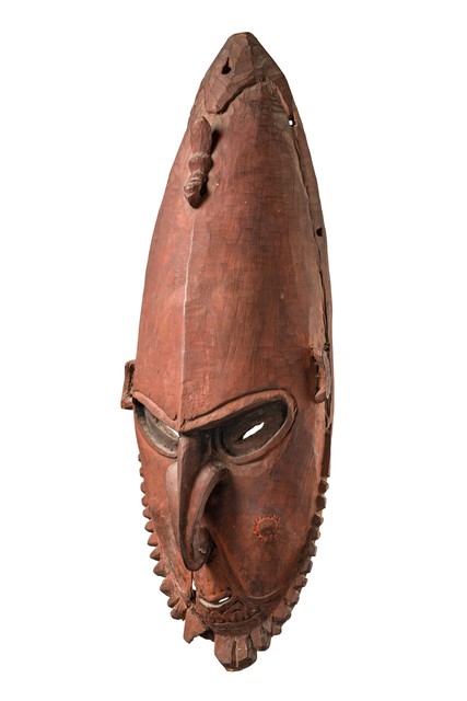 Masque "brag", Papouasie-Nouvelle-Guinée - Bas Sepik, Murik, Taille: H: 70 cm (H: 27.6 inch), ID: 3052146
