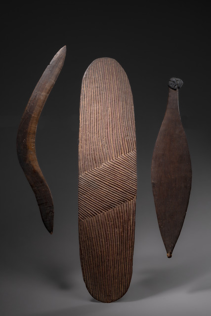 Bouclier "wunda", Propulseur "woomera" et boomerang, Australie, ID: 3052305