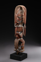 Excellente figure "malagan", avant 1899, Papouasie-Nouvelle-Guinée - Archipel Bismarck - Nouvelle Irlande, Taille: H: 62,5 cm (H: 24.6 inch), ID: 3052085 - 4/6