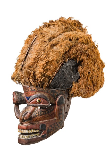 Masque casque "tatanua", Papouasie-Nouvelle-Guinée - Archipel Bismarck - Nouvelle Irlande, Taille: H: 35 cm (H: 13.8 inch), ID: 3052154