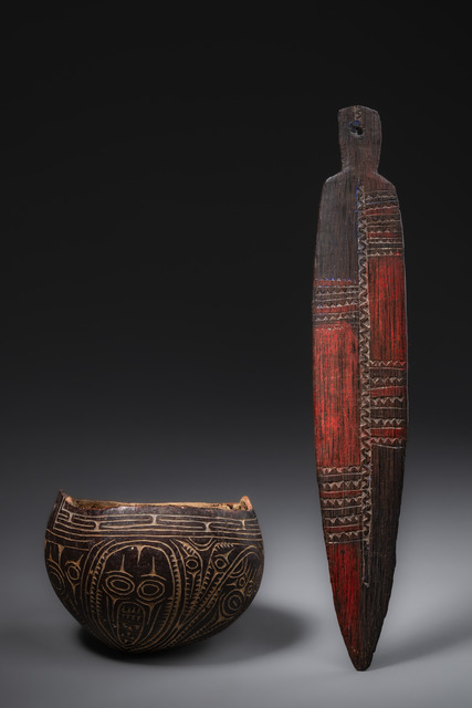 Coconut shell bowl, Papua New Guinea - Maprik, Abelam, Size: H: 8,5 cm D: ca. 9,5 -10 cm (H: 3.3 inch D: ca. 9,5 -3.9 inch), ID: 3052156