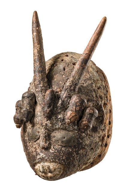 Anthropozoomorphic mask, Nigeria, Yoruba, Size: H: 33 cm (H: 13.0 inch), ID: 3052092