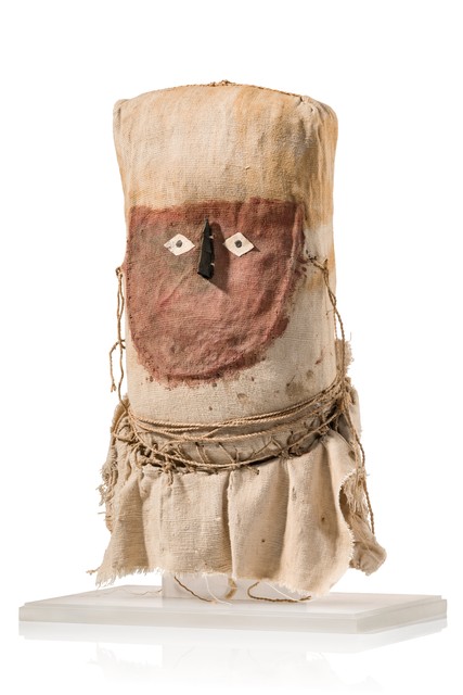 Tête de "mummy bundle" ou "tête factice", Période intermédiaire tardive, env. 1100 - 1400 apr. J.-C., Pérou, Chancay, Taille: H: ca. 39 cm (H: ca. 15.4 inch), ID: 3052312