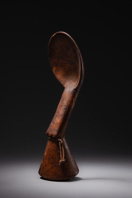 Löffel mit Stössel-Griff, Côte d'Ivoire, Kulango, Größe: H: 28,5 cm (H: 11.2 inch), ID: 3052091