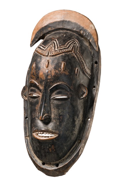 Mask "gu", Côte d'Ivoire, Guro, Size: H: 29 cm (H: 11.4 inch), ID: 3052391