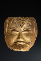 Ungewöhnliche Goldmaske, Indonesien - Java, Größe: H: 15,3 cm (H: 6.0 inch), ID: 3052494 - 2/4