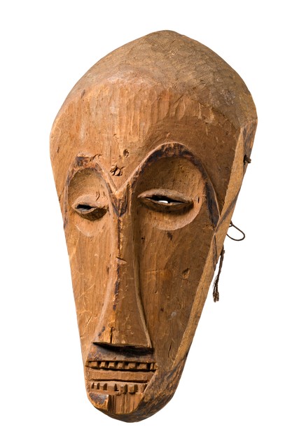 Anthropomorphic mask "ngil", Gabon, Fang, Size: H: 33,5 cm (H: 13.2 inch), ID: 3052298