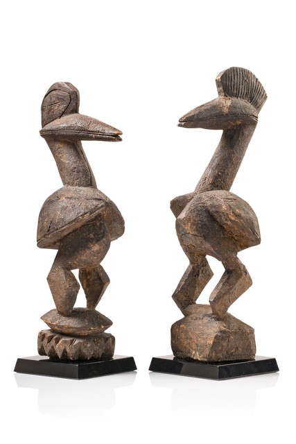 Deux oiseaux, Mali, Dogon, Taille: H: 21 cm & 22,5 cm (H: 8.3 inch & 8.9 inch), ID: 3052250