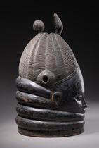 Helmmaske "sowei" ("ndoli jowei" / "nòwo"), Sierra Leone, Mende, Größe: H: 32,5 cm (H: 12.8 inch), ID: 3052187 - 2/4
