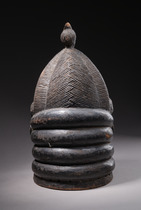 Helmmaske "sowei" ("ndoli jowei" / "nòwo"), Sierra Leone, Mende, Größe: H: 32,5 cm (H: 12.8 inch), ID: 3052187 - 3/4