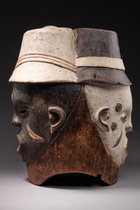 Janusförmige Helmmaske "asufu", Nigeria, Igbo, Ezza / Izzi, Größe: H: 36,5 cm (H: 14.4 inch), ID: 3052188 - 3/6