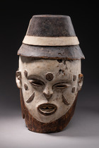 Janusförmige Helmmaske "asufu", Nigeria, Igbo, Ezza / Izzi, Größe: H: 36,5 cm (H: 14.4 inch), ID: 3052188 - 4/6
