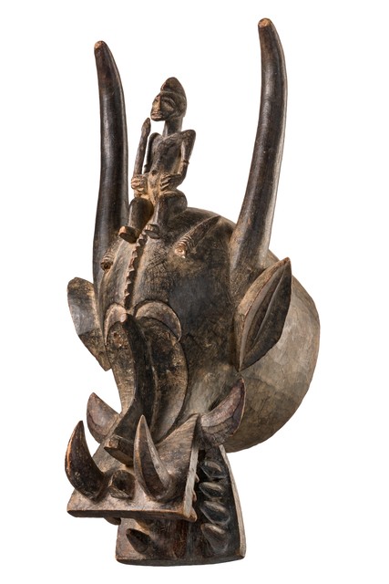 Zoomorphic helmet mask, Côte d'Ivoire, Senufo, Size: H: 60 cm (H: 23.6 inch), ID: 3052189