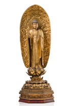 Buddha Amida, époque Edo (1603-1868), Japon, Taille: H: 39,3 cm (figure) 77 cm (overall hight) (H: 15.5 inch (figure) 30.3 inch (overall hight)), ID: 3052296 - 2/7